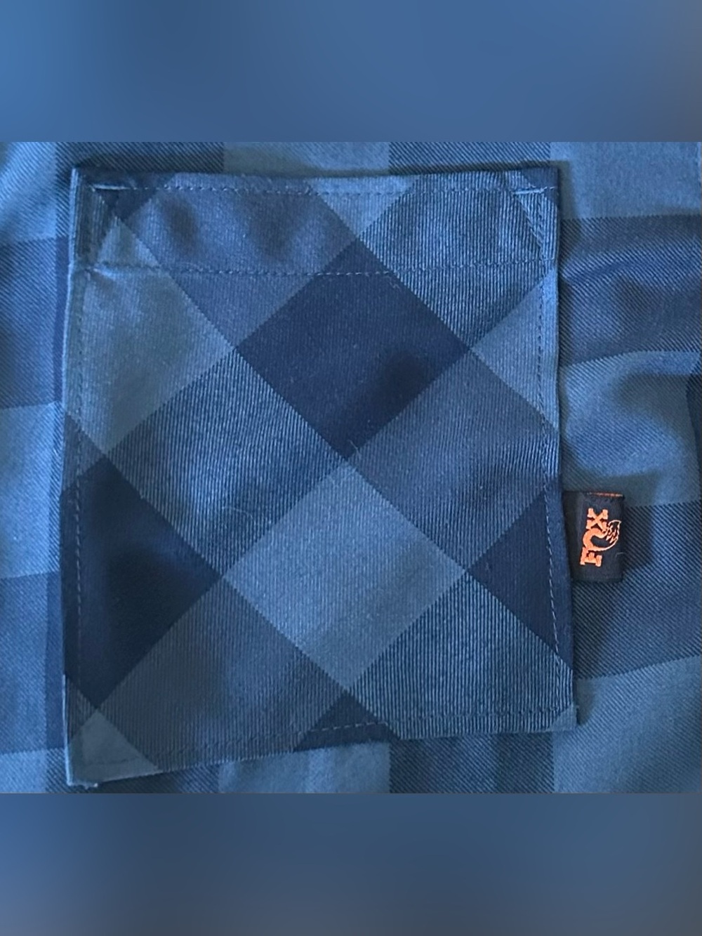 Fox Buffalo Check Slate Blue Snap-Down Everyday Long Sleeve Flannel Shirt-Med - Picture 2 of 9